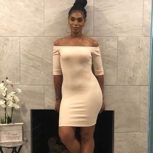 Pink off Shoulder Dress